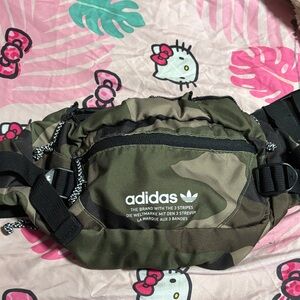 adidas Green Camo Waist Bag with Logo